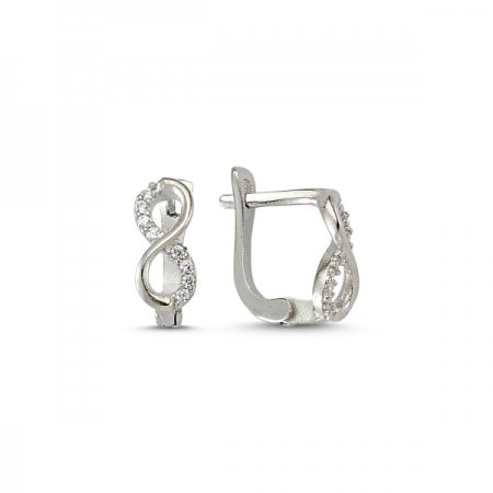 Cercei argint 925 rodiat cu simbolul infinit si zirconii albe - Infinite You ETU0024 [0]